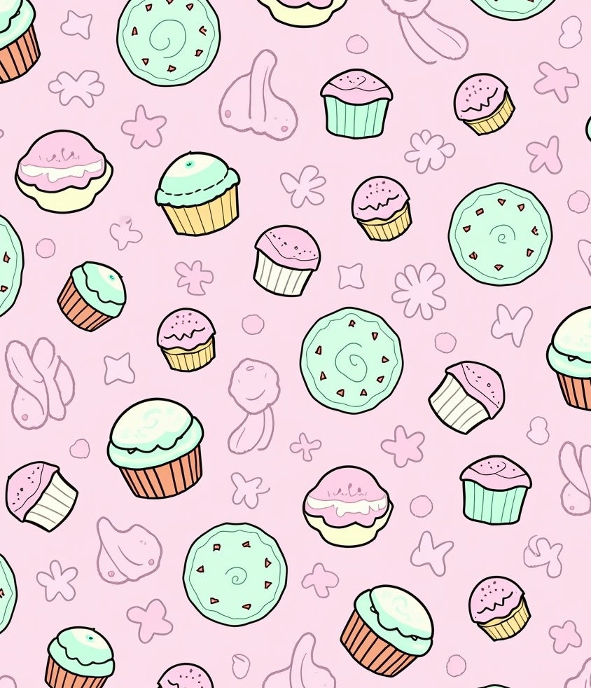 Pastel Cupcake Scatter Cute Rug