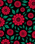 Bold Scarlet Floral Garden Rug