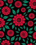 Bold Scarlet Floral Garden Rug