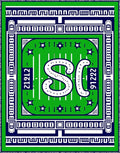 Green Football Field White SC Rug