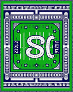 Green Football Field White SC Rug