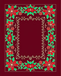 Red Floral Vine Border Deep Red Rug
