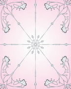 Delicate Pink Floral Art Nouveau Rug