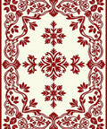 Crimson Floral Snowflake Medallion Rug