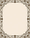 Elegant Ivory Bronze Filigree Border Rug