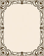 Elegant Ivory Bronze Filigree Border Rug