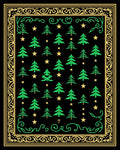 Green Pine Trees Yellow Stars Border Rug
