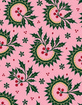 Vintage Pink Holly Berry Medallion Rug