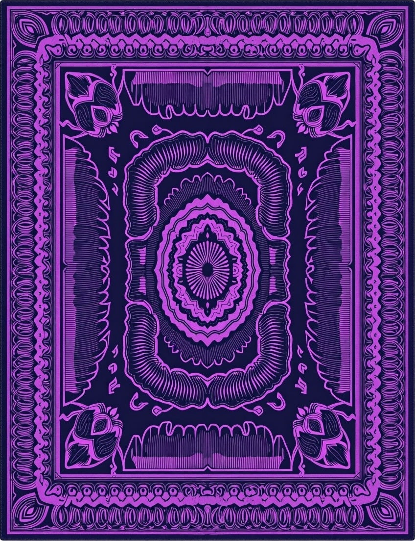 Vivid Amethyst Mandala Medallion Rug