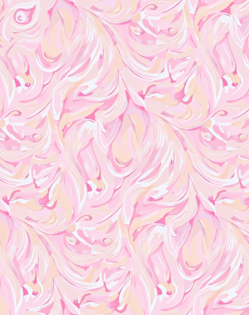 Soft Pink Swirl Abstract Flow Rug