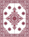 Deep Red Floral Medallion Centerpiece Rug