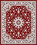 Rich Red Floral Medallion Art Rug