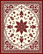 Deep Red Floral Mandala Garden Rug