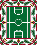 Festive Green Soccer Court Jingle Bells Rug