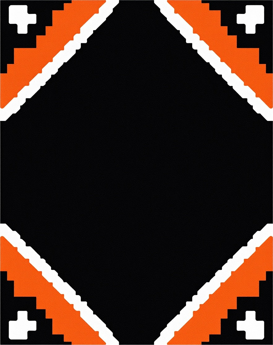Bold Orange Chevron Diamond Rug