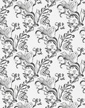 Grayscale Botanical Swirl Flourish Rug