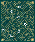 Emerald gold intricate floral maze Rug