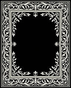 Antique Ivory Floral Scroll Border Rug