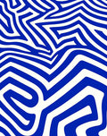 Electric Blue Maze Stripes Rug
