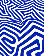 Electric Blue Maze Stripes Rug