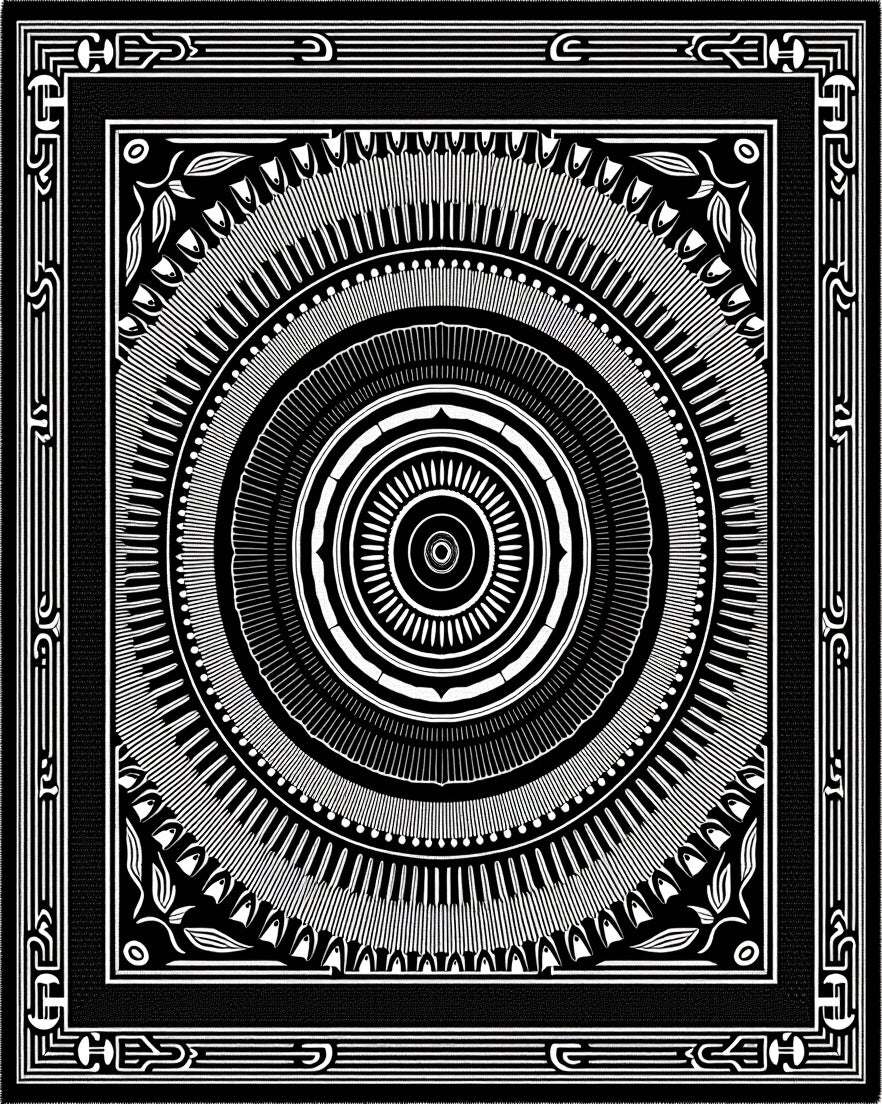 Monochromatic Radial Concentric Geometric Rug
