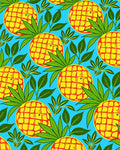 Tropical Yellow Pineapple Foliage Background Rug