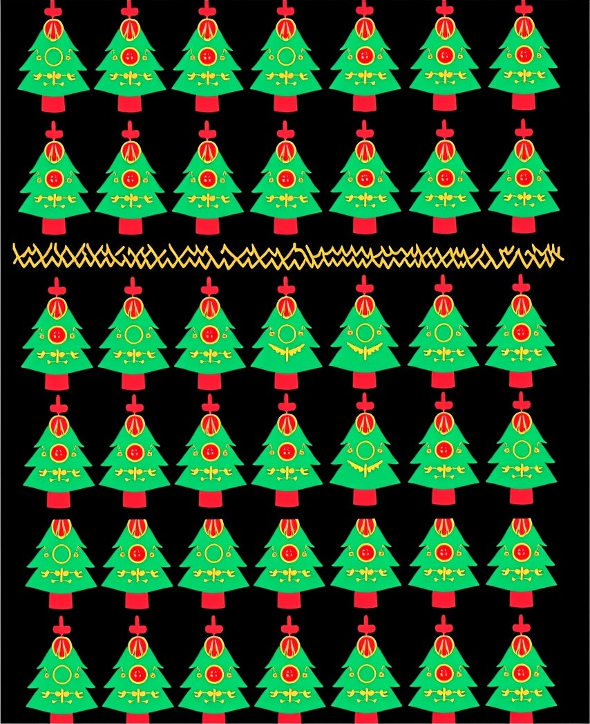 Christmas Tree Garland Gold Zigzag Rug