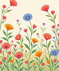Vibrant Meadow Garden Floral Arrangement Rug
