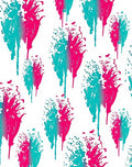 Pink Teal Drip Splash Bloom Rug