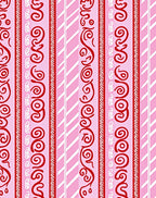 Whimsical Red Swirl Stripe Rug