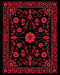 Elegant Red Floral Arrangement Rug
