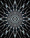 Black White Ice Snowflake Mandala Rug