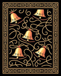 Golden Bells Swirl Border Rug