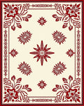 Crimson Floral Corners Center Bloom Rug