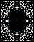 Black White Floral Starburst Splatter Rug