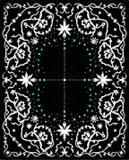 Black White Floral Starburst Splatter Rug