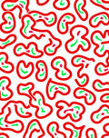 Bold Red Amoeba Fluid Shapes Rug