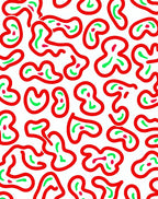Bold Red Amoeba Fluid Shapes Rug