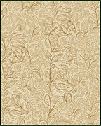 Earthy Tones Swirling Vine Botanical Rug