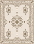 Antique Beige Floral Medallion Rug