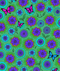 Vibrant Purple Flower Butterfly Garden Rug