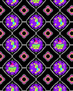 Vibrant Purple Whimsical Diamond Rug