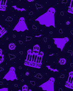 Spooky purple ghost haunted castle bat Rug