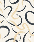 Minimalist Brushstroke Swirls Cream Rug