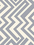 Gray Cream Interlocking Chevron Rug