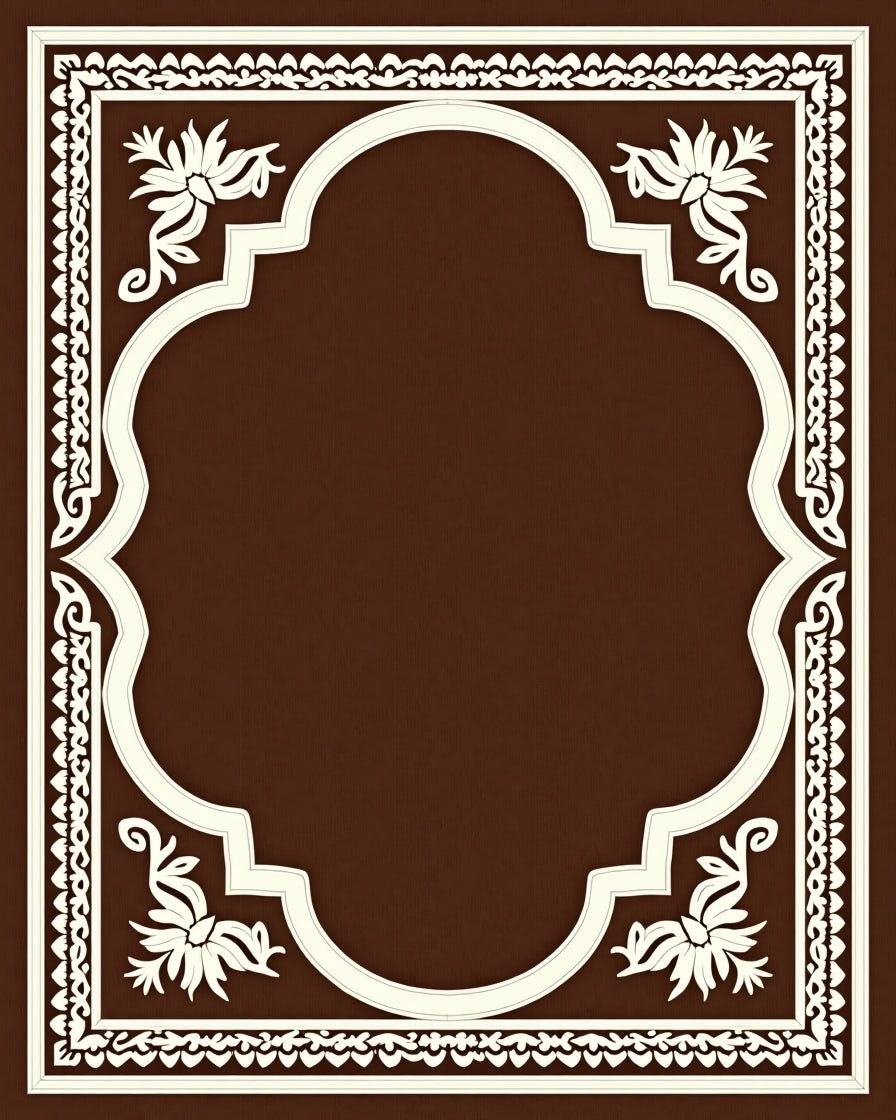 Cream White Floral Arch Medallion Rug