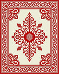 Crimson Floral Medallion Courtly Rug