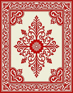 Crimson Floral Medallion Courtly Rug