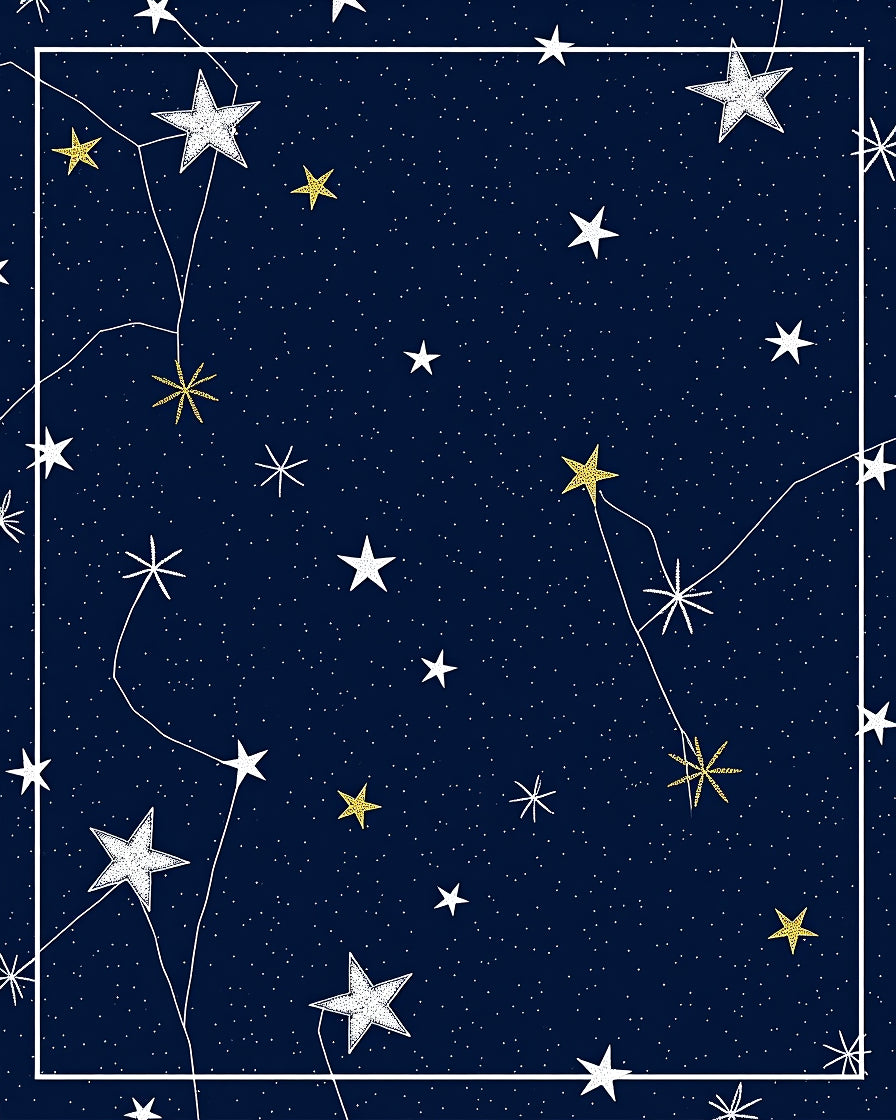 Celestial Star Constellation Deep Blue Rug