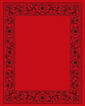 Bold Crimson Rose Garden Border Rug